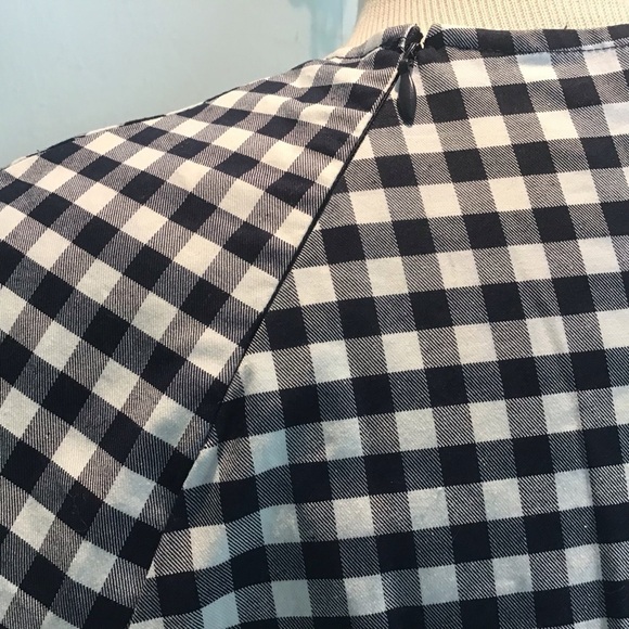 Victoria Beckham for Target Black and White Gingham Twill Peplum blouse Medium - Picture 7 of 11